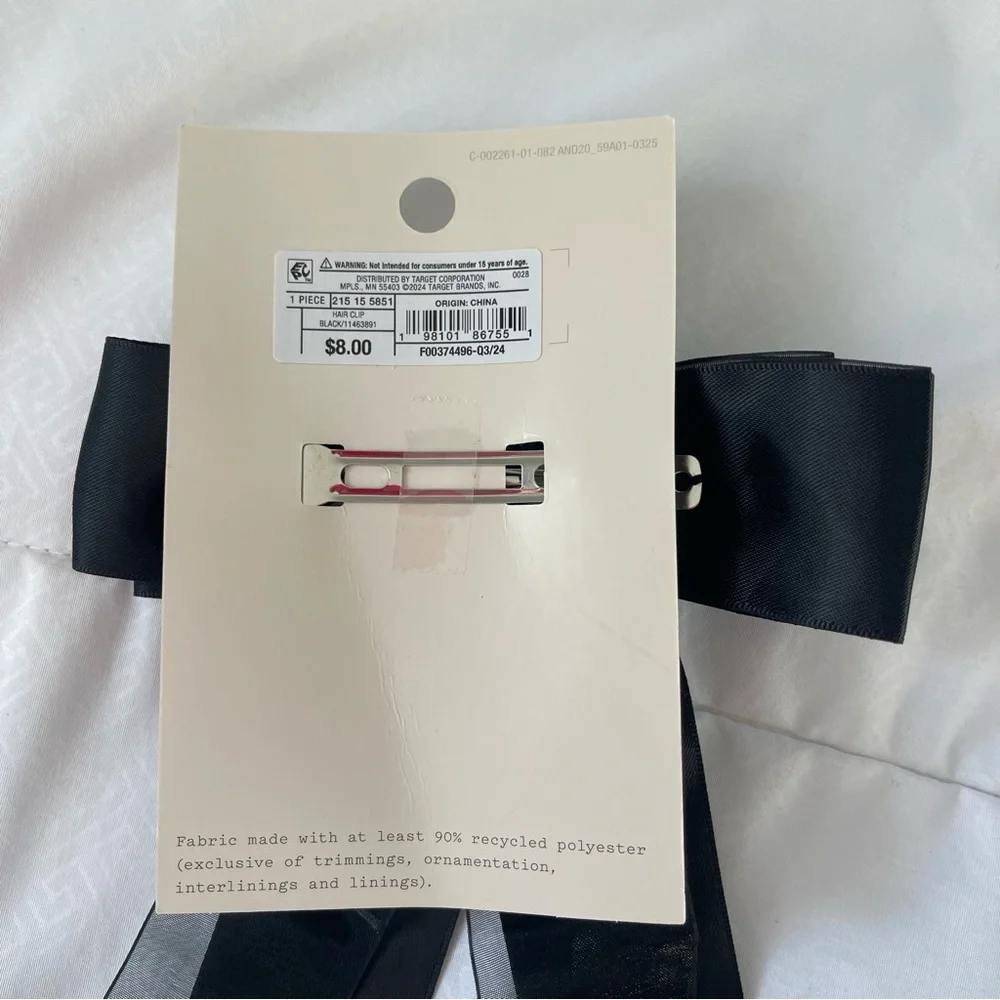 A New Day Red and Black Bow Hair Clips